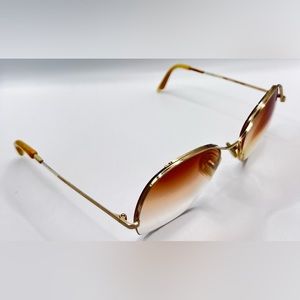 Vintage Logo Paris 110-02 Gold Oval Half-Rim Sunglasses Frames Only